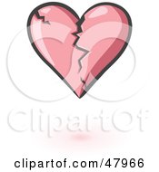 Royalty Free RF Clipart Illustration Of A Cracking Pink Heart With Shading by Leo Blanchette