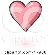 Royalty Free RF Clipart Illustration Of A Perfect Pink Heart With Shading by Leo Blanchette