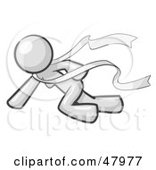 Royalty Free RF Clipart Illustration Of A White Design Mascot Woman Finishing First In A Race by Leo Blanchette