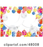 Poster, Art Print Of Stationery Border Of Colorful Star Patterned Christmas Ornaments