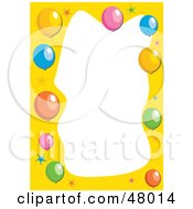 Poster, Art Print Of Stationery Border Of Stars And Party Balloons On White