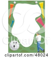 Poster, Art Print Of Stationery Border Of A Man Golfing
