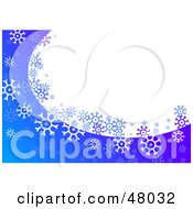 Royalty Free RF Clipart Illustration Of A Stationery Border Of Blue And White Snowflakes With Text Space by Prawny