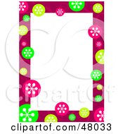 Poster, Art Print Of Stationery Border Of Colorful Retro Snowflakes On White