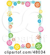Poster, Art Print Of Colorful Stationery Border Of Retro Snowflakes On White