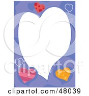 Poster, Art Print Of Purple Stationery Border Of Hearts