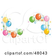 Poster, Art Print Of Party Balloon Corner Designs On A White Background
