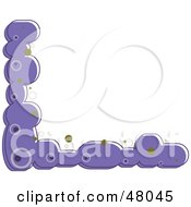 Purple Stationery Border Or Corner With Dots On White