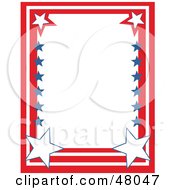 Poster, Art Print Of Stationery Border Of Red White And Blue Stars And Stripes On White