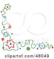 Royalty Free RF Clipart Illustration Of A Stationery Border Or Corner Of Strings Stars And Dots On White