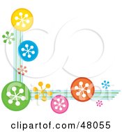 Stationery Border Or Corner Of Colorful Snowflakes On White