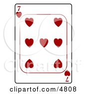 Seven7 Of Hearts Playing Card Clipart