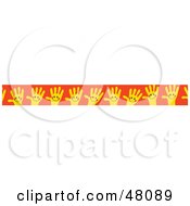 Royalty Free RF Clipart Illustration Of A Border Of Yellow Hands On Orange