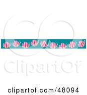 Royalty Free RF Clipart Illustration Of A Border Of Purple Fish On Blue