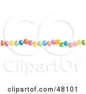 Poster, Art Print Of Border Of Floating Party Balloons On White