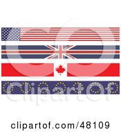Poster, Art Print Of Digital Collage Of American Union Jack Maple Leaf And Europe Flags