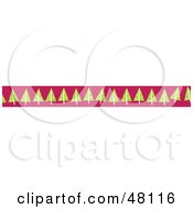 Poster, Art Print Of Border Of Green Christmas Trees On Pink