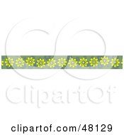 Royalty Free RF Clipart Illustration Of A Border Of Yellow Flowers On Green