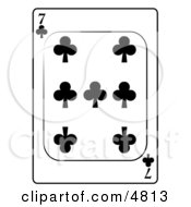 Poster, Art Print Of Seven7 Of Clubs Playing Card