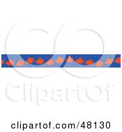 Royalty Free RF Clipart Illustration Of A Border Of Orange Fish On Blue