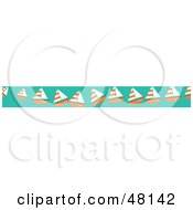 Royalty Free RF Clipart Illustration Of A Border Of Sailboats On Green
