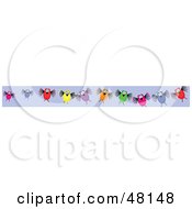 Poster, Art Print Of Border Of Colorful Birds On Purple