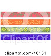 Poster, Art Print Of Digital Collage Of Floral Borders