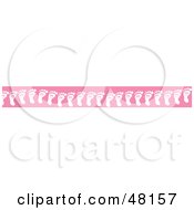 Poster, Art Print Of Border Of Happy Foot Prints On Pink