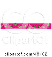 Poster, Art Print Of Border Of Green Ladybugs On Pink