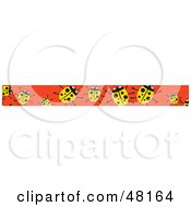 Poster, Art Print Of Border Of Yellow Ladybugs On Orange
