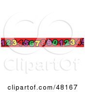 Poster, Art Print Of Border Of Numbers On Red