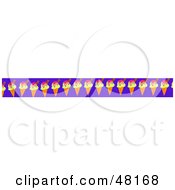 Poster, Art Print Of Border Of Ice Cream Cones On Purple