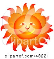 Poster, Art Print Of Smiley Sun Face With Blazing Hot Rays