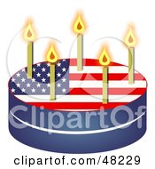 Poster, Art Print Of Patriotic American Flag Birthday Cake