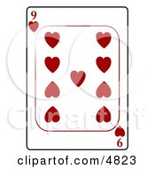 Poster, Art Print Of Nine9 Of Hearts Playing Card