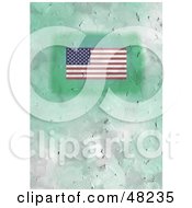 Green Textured American Flag Background