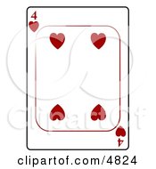 Four4 Of Hearts Playing Card