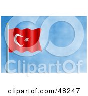 Waving Turkey Flag Against A Blue Sky