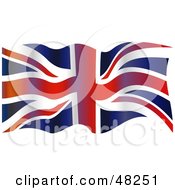 Poster, Art Print Of Grungy Waving Union Jack Flag Background