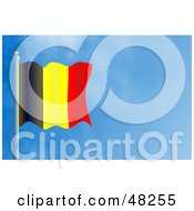 Royalty Free RF Clipart Illustration Of A Waving Belgium Flag Against A Blue Sky by Prawny