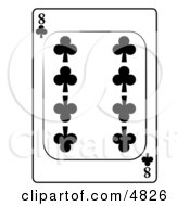 Poster, Art Print Of Eight8 Of Clubs Playing Card