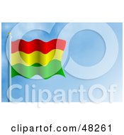 Royalty Free RF Clipart Illustration Of A Waving Bolivia Flag Against A Blue Sky