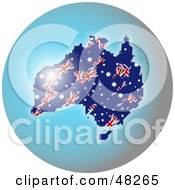 Poster, Art Print Of Australian Globe With Flag Patterns