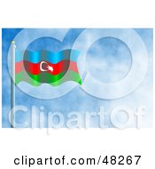 Royalty Free RF Clipart Illustration Of A Waving Azerbaijan Flag Against A Blue Sky