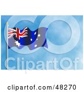 Royalty Free RF Clipart Illustration Of A Waving Australia Flag Against A Blue Sky by Prawny