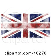 Grungy Uk Flag Background Trimmed In White