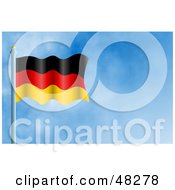 Poster, Art Print Of Waving Germany Flag Against A Blue Sky