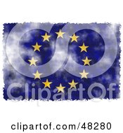 Royalty Free RF Clipart Illustration Of A Grungy Europe Flag Background Bordered In White