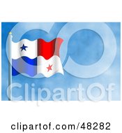 Royalty Free RF Clipart Illustration Of A Waving Panama Flag Against A Blue Sky