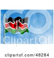 Royalty Free RF Clipart Illustration Of A Waving Kenya Flag Against A Blue Sky